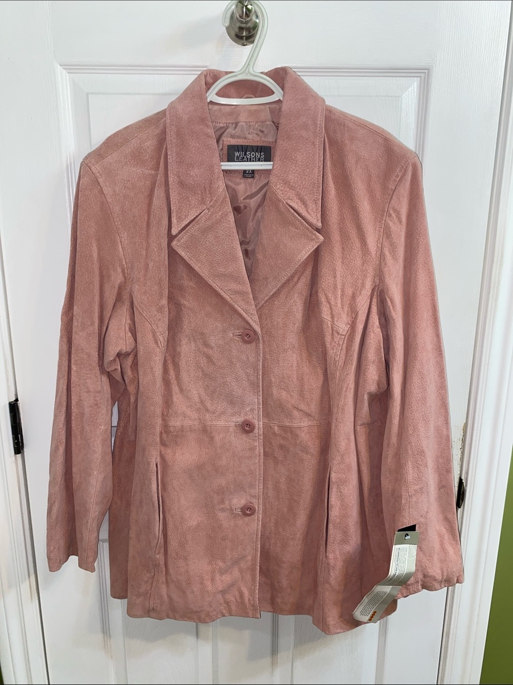 Vintage Y2K 90s Wilson's Leather Maxima Pink Suede Long Jacket Women’s 2X NWT